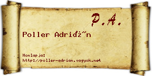 Poller Adrián névjegykártya
